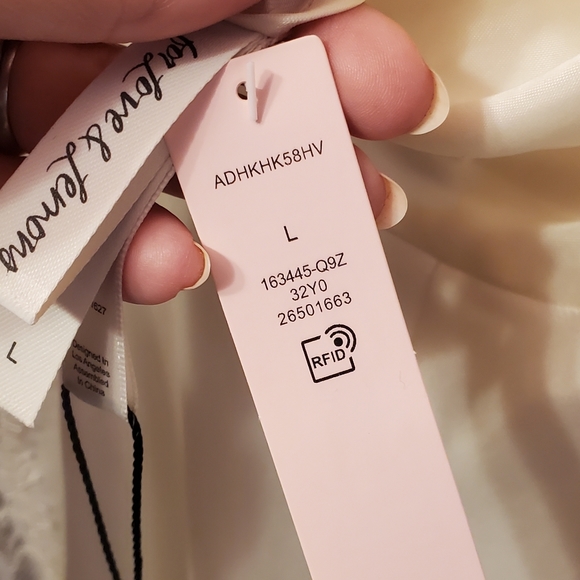 For Love And Lemons silky slip dress in cream white New with tags size large - Picture 10 of 12
